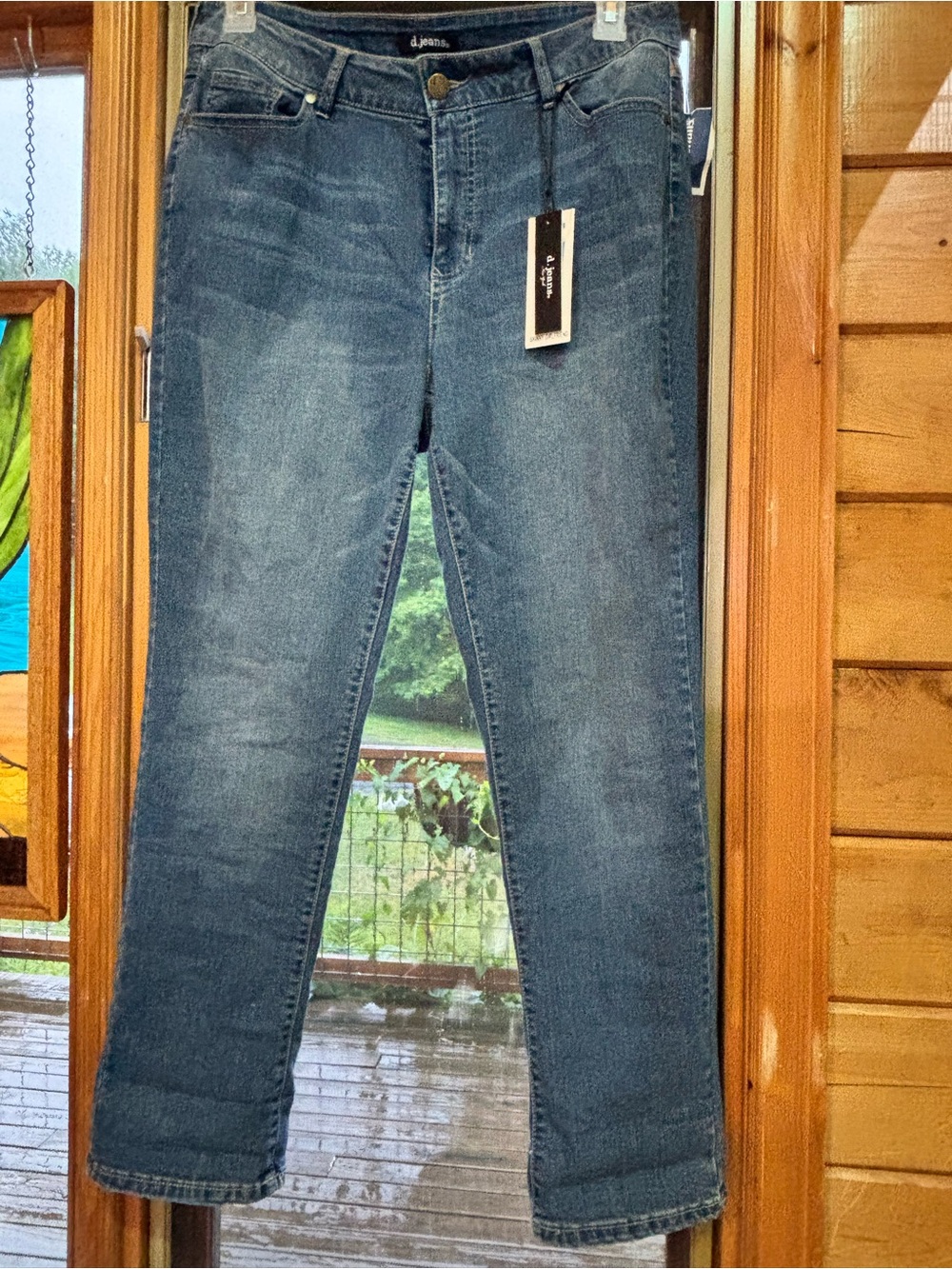d. jeans Classic Straight Leg Jeans - Medium Blue skinny jeans